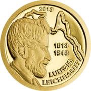 1 Dollar Ludwig Leichhardt, Palau, 2013 reverse image