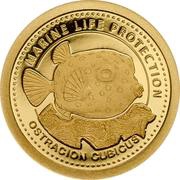 1 Dollar Yellow Boxfish, Palau, 2014 reverse image