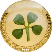 1 Dollar Four-Leaf Clover in Gold 2016, Palau, 2016 reverse image