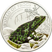 2 Dollars Green Darien Stubfoot Toad, Palau, 2011 reverse image
