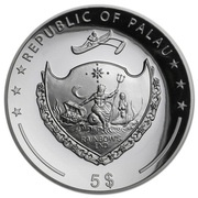 5 Dollars Year of the Mouse, coloured obverse image