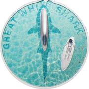 5 Dollars Great White Shark, Palau, 2021 reverse image