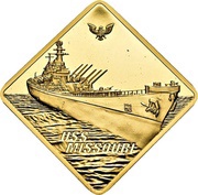 500 Dollars USS Missouri, Palau, 2008 reverse image