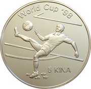 5 Kina - Elizabeth II FIFA World Cup 1998 reverse image