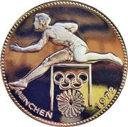 150 Guaraníes Munich Olympics - Hurdler reverse image