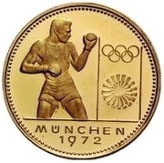 1500 Guaraníes Munich Olympics - Boxer, Paraguay, 1973 reverse image