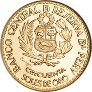 50 Soles de Oro Battle of Callao obverse image