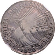 8 Reales - Ferdinand VII Countermark on Central American Republic 8 Reales reverse image