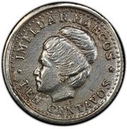10 Centavos Imelda Marcos; pattern reverse image