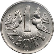 1 Zloty Pigeons; Trial Strike Ni reverse image