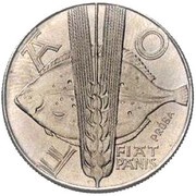 10 Zlotys FAO; Trial Strike CuNi reverse image