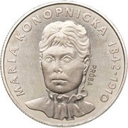 20 Zlotys Maria Konopnicka; Trial Strike, Poland, 1978 reverse image