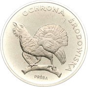 100 Zlotys Environment Protection - Cappercaillie; Trial Strike, Poland, 1980 reverse image