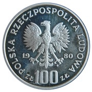100 Zlotys 1980 Olympic Games obverse image