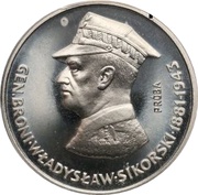 100 Zlotys General Wladyslaw Sikorski; Trial Strike, Poland, 1981 reverse image