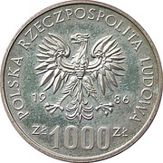 1000 Zlotys National Schools Aid Action; Trial Strike obverse image