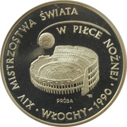 1000 Zlotys FIFA World Cup 1990; Trial Strike, Poland, 1988 reverse image