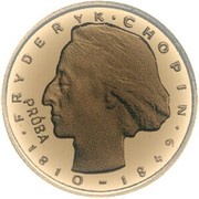 2000 Zlotys Fryderyk Chopin; Trial Strike reverse image