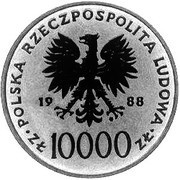 10 000 Zlotys Papacy; Trial Strike obverse image