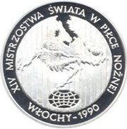 20 000 Zlotys XIV FIFA World Cup - Italy 1990, Poland, 1989 reverse image