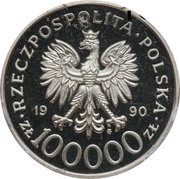 100 000 Zlotys Solidarnosc; Trial Strike obverse image