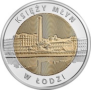5 Zlotys The Priest’s Mill in Łódź reverse image