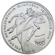 10 Zlotys Polish Olympic Team Vancouver 2010, Poland, 2010 reverse image
