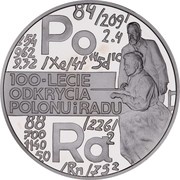 20 Zlotys Polonium and Radium, Poland, 1998 reverse image