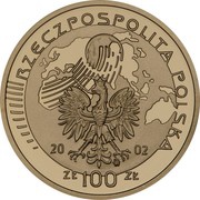 100 Zlotys 2002 World Football Cup obverse image