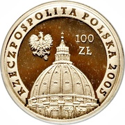 100 Zlotys Pope John Paul II obverse image