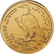 200 Zlotys White-tailed Eagle; Gold Bullion, Poland, 1995-2014 reverse image