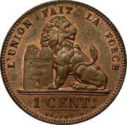 1 Centime - Léopold II French text reverse image
