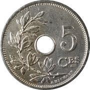 5 Centimes - Léopold II French text; small date reverse image
