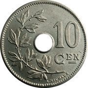 10 Centimes - Léopold II Dutch text - Large date, Belgium, 1903-1906 reverse image