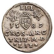 Trojak / 3 Grosze - Sigismund III Vasa Wilno mint, Polish–Lithuanian Commonwealth, 1589 reverse image