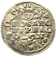 Trojak / 3 Grosze - Sigismund III Vasa Lublin; Lewart arms, IF, lion, Polish–Lithuanian Commonwealth, 1595-1597 reverse image