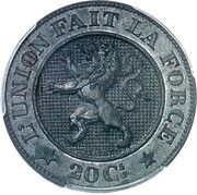20 Centimes - Léopold I Pattern reverse image