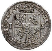 Ort koronny / 18 Groszy - Jan II Kazimierz Waza Kraków mint, Polish–Lithuanian Commonwealth, 1655-1668 reverse image