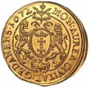 Dukat gdański - Michał Korybut Wiśniowiecki Gdańsk mint, Polish–Lithuanian Commonwealth, 1672-1673 reverse image