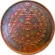 5 Réis - Carlos I reverse image