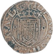 Vintém - João II "inv. L-º" at each side of "Y", Lisboa mint reverse image