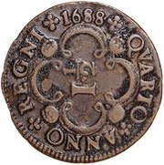 1½ Réis - Pedro II Pattern, Portugal, 1688 reverse image