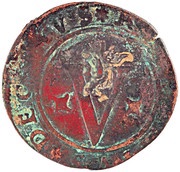 V Reais - António I Countermark "AÇOR" over V Reais/Sebastião obverse image
