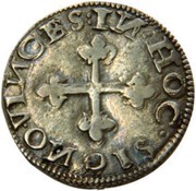 ½ Tostão - João III 2nd type, Lisbon, Portugal, 1555-1557 reverse image