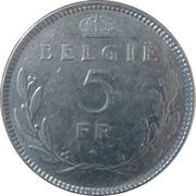 5 Francs - Léopold III Dutch text, Belgium, 1936 reverse image