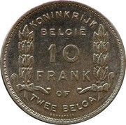 2 Belga / 10 Francs Dutch text; Centennial of Belgium's Independence, Belgium, 1930 reverse image