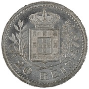 20 Reis - Carlos I Pattern reverse image