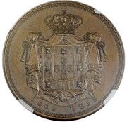 1000 Reis - Maria II Pattern, Portugal, 1842 reverse image