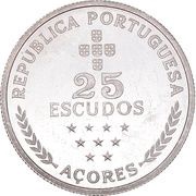 25 Escudos Azores Regional Autonomy; Silver reverse image