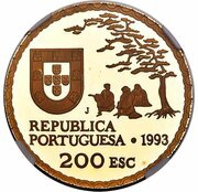 200 Escudos Namban Art; Gold obverse image